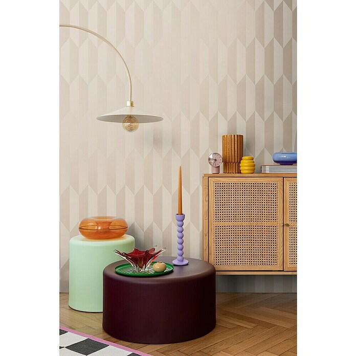 A.S. Création Cosmoliving by Cosmopolitan Papel pintado de vellón Geométrico (Beige metalizado, Gráfico, 10,05 x 0,53 m) | BAUHAUS