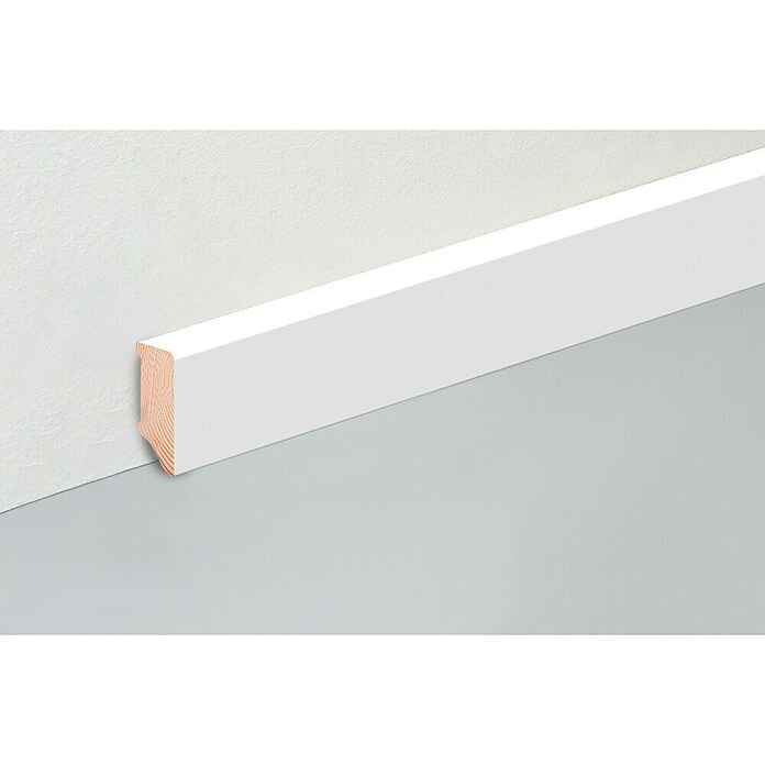 Sockelleiste (L x B x H: 2 400 x 16 x 40 mm, Kiefer, Weiß, 10 Stk.) | BAUHAUS