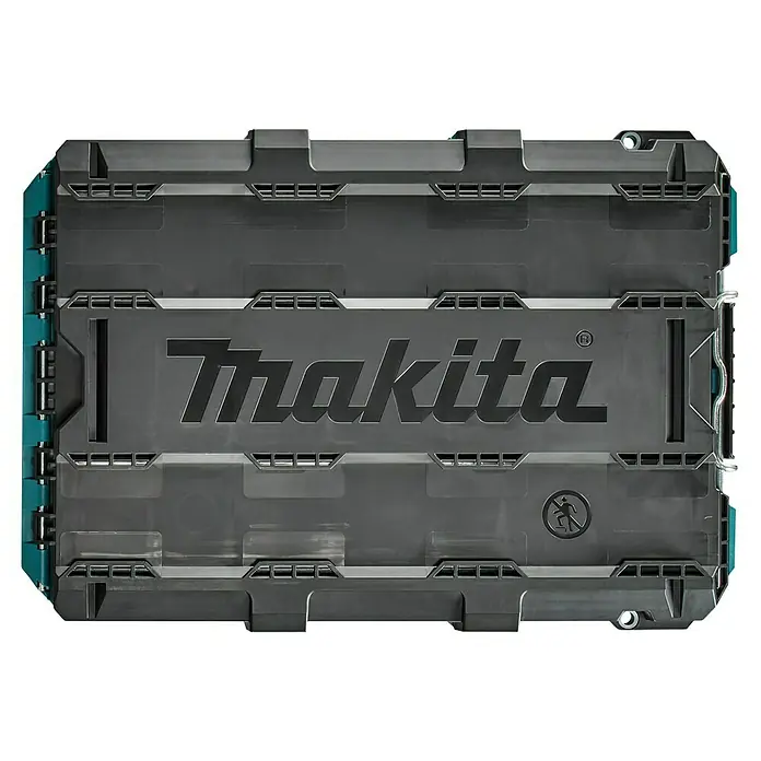 Makita Werkzeugkasten Maktrak M - Kunststoff, L x B x H: 56,2 x 38,7 x 16,2 cm - Makita Werkzeugkoffer mit dem Makita Logo in der Mitte. Der Koffer ist robust und für den Transport von Werkzeugen konzipiert.