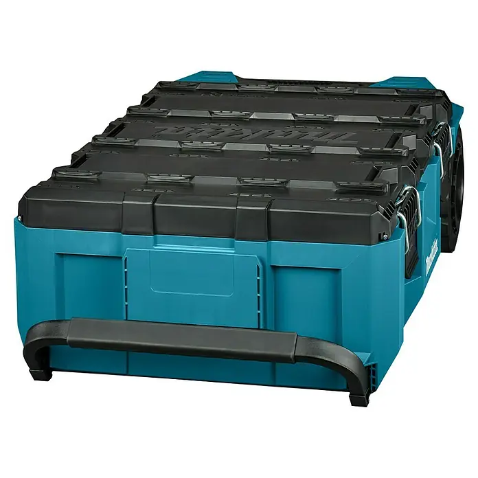 Makita Werkzeugkasten Maktrak Trolley L - Kunststoff, L x B x H: 101,1 x 56,5 x 29,5 cm - Makita Werkzeugkoffer: Robust, stapelbar, ideal für den Transport von Werkzeugen und Zubehör. Gefertigt aus hochwertigem Material für den professionellen Einsatz.