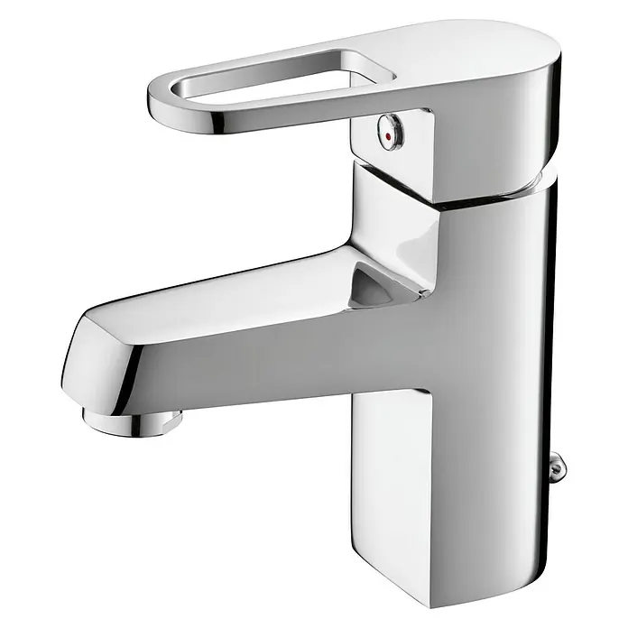 Cosmobath Markham Grifo de lavabo - Cromo, Brillante - Grifo monomando cromado de diseño moderno para baños y aseos de invitados. Caño alto y mezclador monomando.