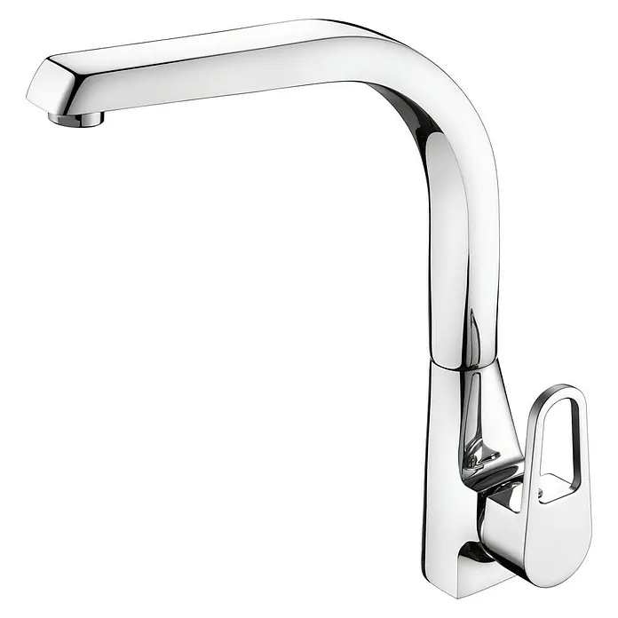 Cosmobath Markham Grifo de cocina - Cromo, Brillante - Un grifo cromado brillante y moderno que es ideal para cualquier cocina o baño, con su superficie lisa que refleja la luz perfectamente.