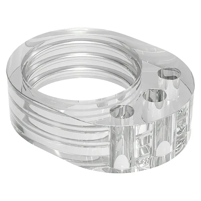 Türstopper Klinke, Kunststoff 17 mm - Länge: 17 mm, Transparent, 4 Stk. - Transparenter Zahnbürstenhalter mit drei Löchern und modernem Design für das Badezimmer. Praktisch und stilvoll.