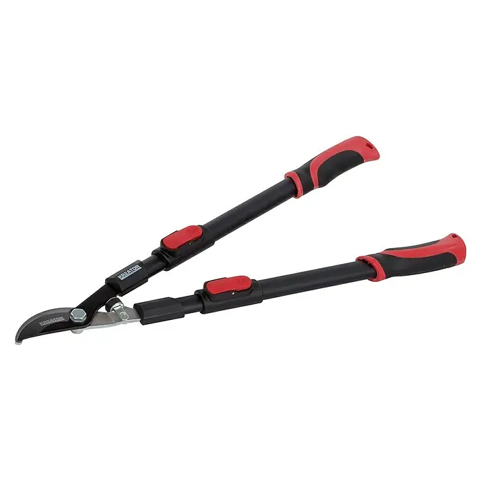Kreator Cortarramas telescópico KRTGR4003 - Grosor de rama máx.: 34 mm - Tijeras de podar con mangos rojos y palos telescópicos ajustables, perfectas para podar árboles en tu jardín.