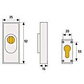 Abus Sicherheitsrosette RSZS 316 (Metalltür, Weiß, Stärke Schild/ Rosette: 16 mm)