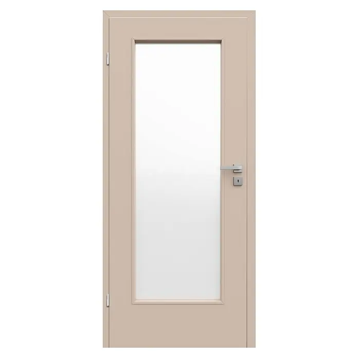 Classen PL Zimmertür Garda - 735 x 1.985 mm, DIN Anschlag: Links, Kaschmir, Röhrenspan - Eine moderne Innentür mit einem großen Glaseinsatz, die für Helligkeit und ein offenes Raumgefühl sorgt. Stilvolles Design für jedes Zuhause.