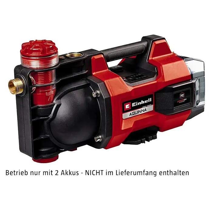 Einhell Power X-Change 18V Akku-Gartenpumpe Aquinna 36/38 F LED - 18 V, Li-Ionen, Ohne Akku, Max. Fördermenge: 3.800 l/h - Einhell Akku-Hauswasserautomat AQUINNA mit Tragegriff, ideal für Gartenbewässerung und Hauswasserversorgung, mit Lithium-Ionen-Technologie.