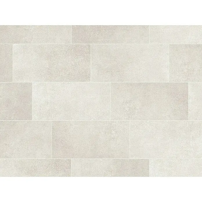 Feinsteinzeugfliese Rimini - 30,5 x 61 cm, Bianco, Matt - Nahaufnahme von hellgrauen Bodenfliesen im rechteckigen Format, die ein modernes und sauberes Design für Innenräume präsentieren.