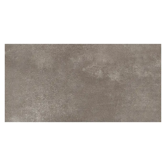 Feinsteinzeugfliese Rimini - 30,5 x 61 cm, Taupe, Matt - Nahaufnahme einer grauen Keramikfliese mit subtilen Texturen, die eine moderne und industrielle Ästhetik vermittelt.
