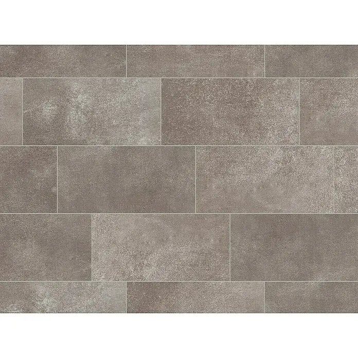 Feinsteinzeugfliese Rimini - 30,5 x 61 cm, Taupe, Matt - Detailaufnahme von rechteckigen Bodenfliesen in einem schlammigen Grauton, die ein robustes und modernes Erscheinungsbild vermitteln.