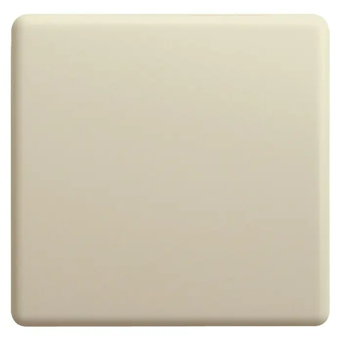 Simon 27 Pulsador - Marfil, Plástico, Colocar - Primer plano de una tapa cuadrada de color crema con bordes redondeados, ideal para interruptores o enchufes.