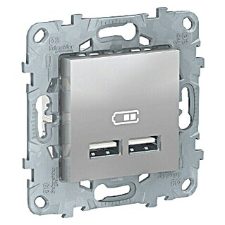 Schneider Electric New Unica Toma USB (Aluminio, x 2, Plástico, Montaje en la pared)