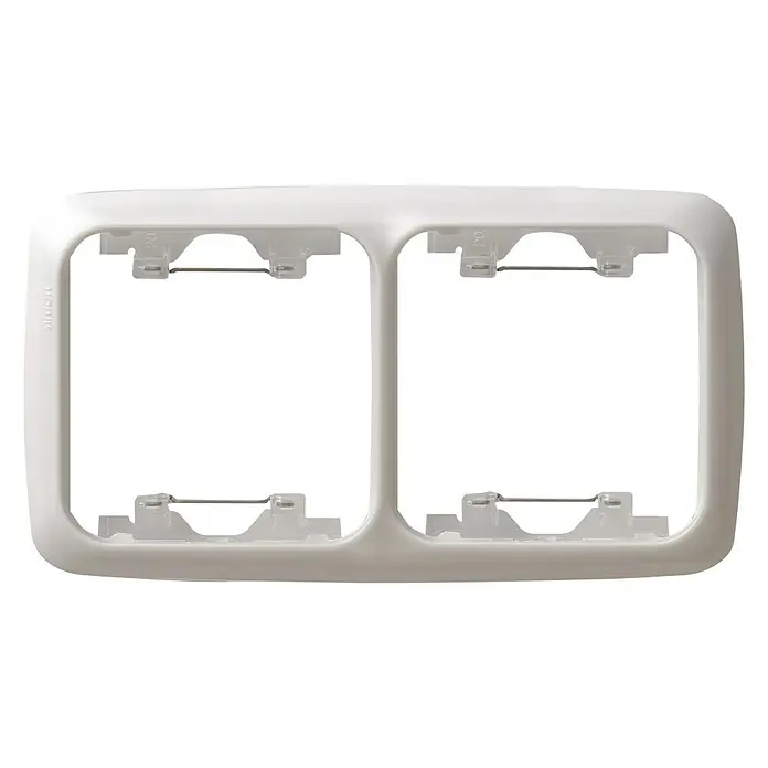 Simon 31 Marco - Blanco, Modelo de mecanismos: x 2, Plástico, Colocar - Un marco doble blanco de Simon para interruptores y enchufes, perfecto para una integración estética en cualquier pared.