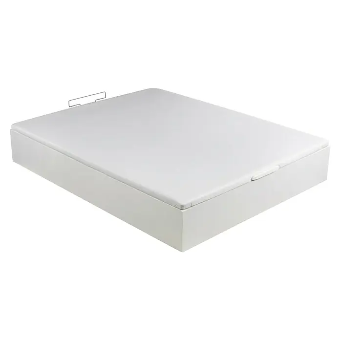 Espacio Descanso Canapé - L x An x Al: 190 x 90 x 32 cm, Blanco, Abatible - Estructura de cama blanca con superficie de reposo tapizada para mayor comodidad y un aspecto moderno.