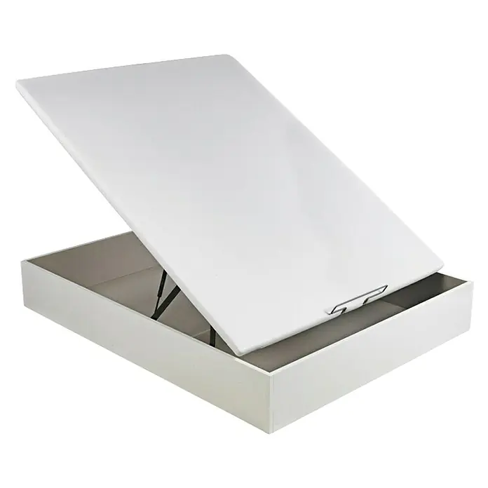 Espacio Descanso Canapé - L x An x Al: 190 x 90 x 32 cm, Blanco, Abatible - Cama blanca con función de almacenamiento para espacio adicional. Ideal para dormitorios con espacio limitado.
