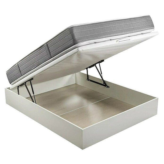 Espacio Descanso Canapé y colchón (L x An x Al: 190 x 90 x 58 cm, Blanco, Abatible, Muelles ensacados y Viscoelástica) | BAUHAUS