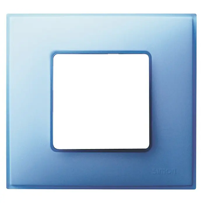 Simon 27 Marco Neos - Azul, Modelo de mecanismos: x 1, Plástico, Colocar - Elegante placa de cubierta azul Simon para interruptores y enchufes. Perfecta para interiores modernos y fácil instalación con acabados de alta calidad.