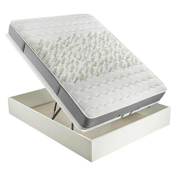 Espacio Descanso Canapé y colchón (L x An x Al: 190 x 135 x 56 cm, Blanco, Abatible, Espuma HR y Viscoelástica) | BAUHAUS