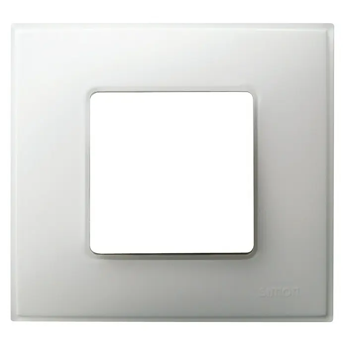 Simon 27 Marco Neos - Gris, Modelo de mecanismos: x 1, Plástico, Colocar - Placa de cubierta blanca Simon con corte cuadrado en el centro, perfecta para interruptores y enchufes modernos.