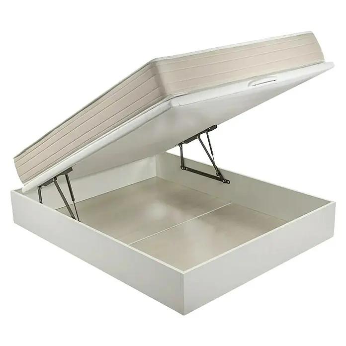 Espacio Descanso Canapé y colchón - L x An x Al: 190 x 180 x 54 cm, Blanco, Abatible, Espuma HR y Viscoelástica - Cama abatible con almacenamiento y colchón cómodo. Ideal para espacios pequeños, ya que ofrece soluciones de almacenamiento adicionales.
