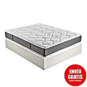 Espacio Descanso Canapé y colchón (L x An x Al: 190 x 150 x 58 cm, Blanco, Abatible, Muelles ensacados y Viscoelástica) | BAUHAUS