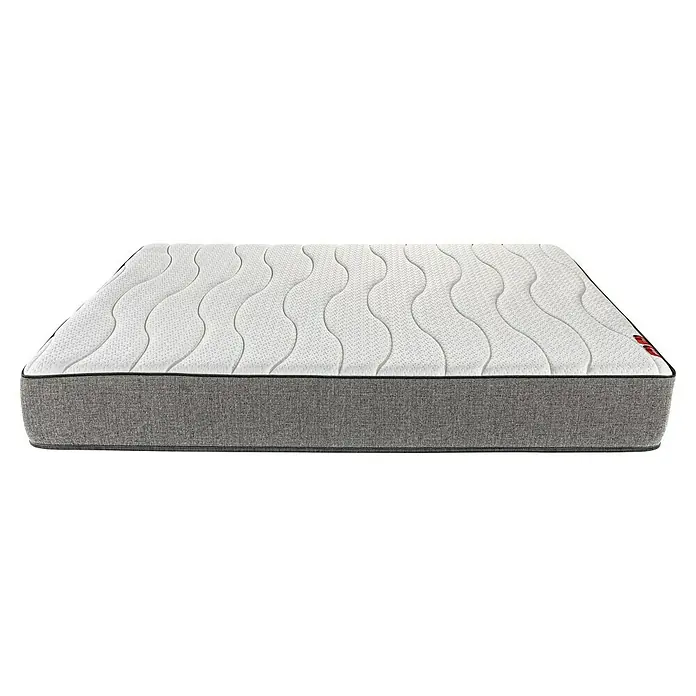 Pikolin Colchón PikUp Ultra - Largo: 190 cm, Ancho: 150 cm, Altura: 26 cm, Espuma HR y Viscoelástica, Se entrega enrollado - Primer plano de un colchón premium con superficie acolchada y borde gris. Ideal para un sueño reparador.