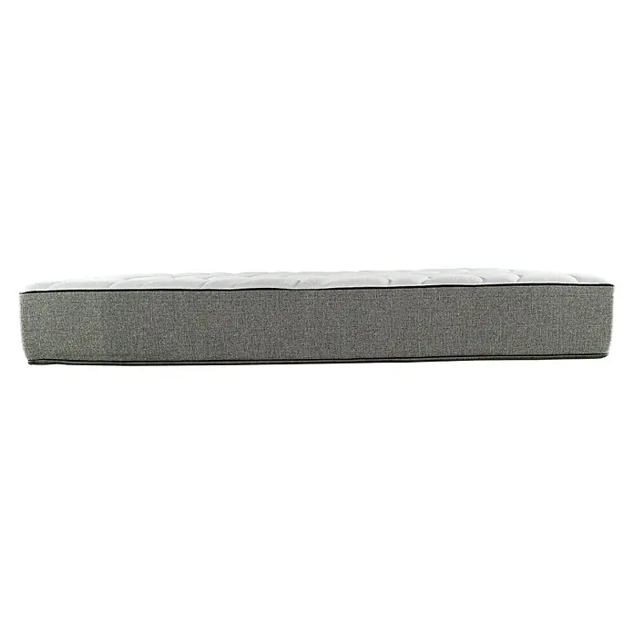 Pikolin Colchón PikUp Ultra - Largo: 190 cm, Ancho: 150 cm, Altura: 26 cm, Espuma HR y Viscoelástica, Se entrega enrollado - Primer plano de un colchón gris con una parte superior blanca, prometiendo confort y calidad para un sueño reparador.