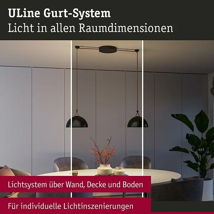 Paulmann ULine Dimmer - Weiß, 200 W - Uline Gurt-System: Elegantes Beleuchtungssystem für individuelle Lichtinszenierungen im Raum, mit stilvollen Hängeleuchten.