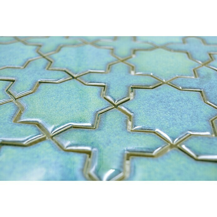 Mosaikfliese (29,6 x 29,6 cm, Grün, Glänzend)