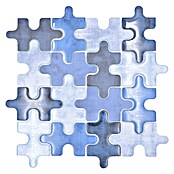 Mosaikfliese (29,8 x 29,8 cm, Blau, Glänzend)
