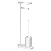 Camargue Conjunto de escobillero y portarrollos (Altura: 67,5 cm, Blanco, Mate) | BAUHAUS