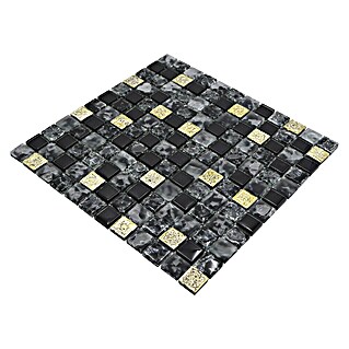 Mozaik pločica Quadrat Crystal Mix XIC 1928 (30 x 30 cm, Sivo-crne boje, Mat)