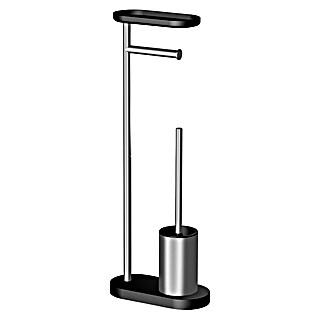 Camargue Conjunto de escobillero y portarrollos (Altura: 67,5 cm, Acero, Mate)