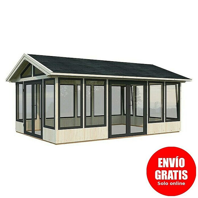 Palmako Caseta de jardín Isabella (Medidas ext. (An x Pr): 661 x 465 cm, Madera sin tratar, Natural) | BAUHAUS