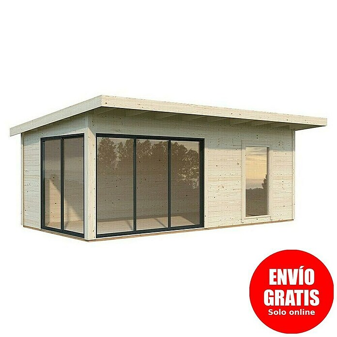 Palmako Caseta de jardín Andrea Slide Plus (Medidas ext. (An x Pr): 639 x 402 cm, Madera, Natural) | BAUHAUS
