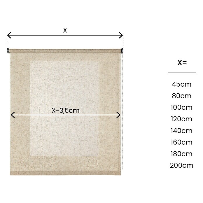 Estor enrollable Rustic (An x Al: 140 x 180 cm, Lino, Unicolor) | BAUHAUS