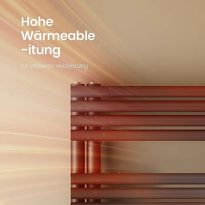 Emke Badheizkörper Rundrohr Handtuchwärmer Warmix - B x H: 60 x 126 cm, Anthrazit - Nahaufnahme eines stilvollen Heizkörpers, der effiziente Wärmeleistung verspricht. Ideal für modernes Baddesign mit hoher Wärmeleistung.
