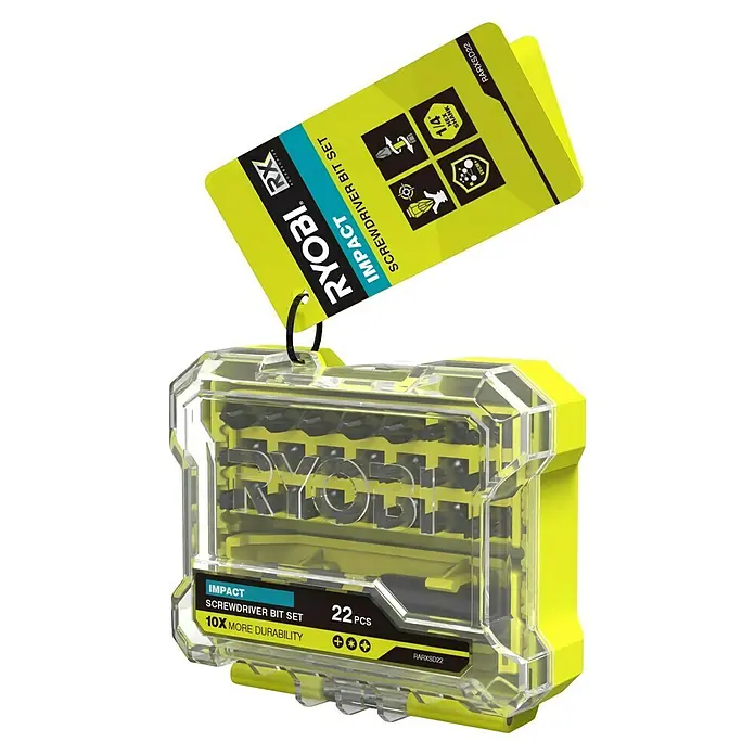 Ryobi Bit-Set RARXSD22 - Bitlänge: 25 mm, 22 -tlg. - Ryobi Impact Schrauberbit-Set mit 22 Teilen für erhöhte Haltbarkeit und vielseitige Anwendungen.