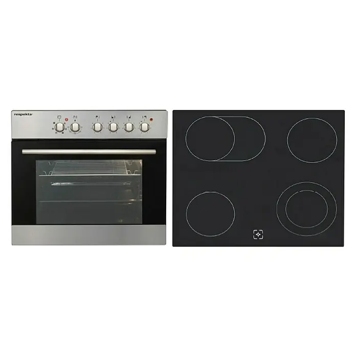 Respekta Premium Winkelküche RP290WWCBO - B x T: 290 x 200 cm, Weiß, Mit Elektrogeräten - Ein Respekta Elektroherd mit einem Backofen und einem Glaskeramikkochfeld mit vier Kochzonen für kulinarische Vielfalt in der Küche.