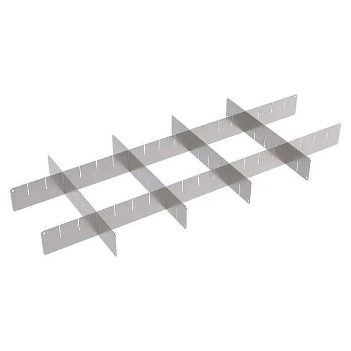 Güde Schubladeneinsatz GST 950/400 Eco Line -  - Nahaufnahme der stilvollen, grauen Kartonverpackung mit Fächern zur sicheren Aufbewahrung empfindlicher Gegenstände. Ideal für den Versand!