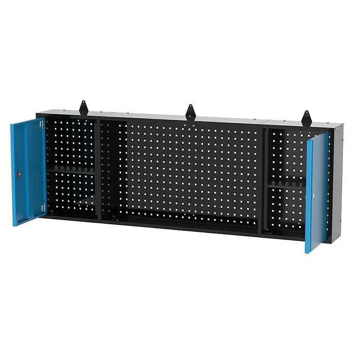 Güde Hängeschrank GWS 2T/L XL - L x B x H: 170,9 x 20 x 60 cm - Schrankkombination für die Werkstatt mit blauen Türen. Das Werkstattschranksystem ist ein echter Hingucker und bietet viel Stauraum.