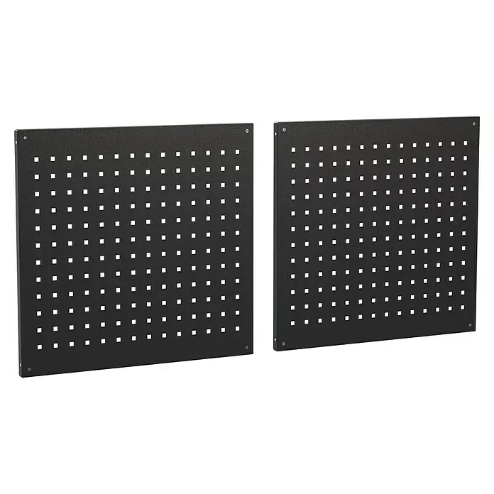 Güde Lochwand-Set GL 600E - B x H: 60 x 55 cm, 2 -tlg. - Zwei schwarze Wandpaneele mit vielen kleinen Löchern zur Werkzeugaufbewahrung im Atelier oder der Werkstatt.