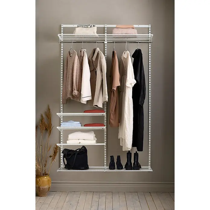 Elfa Classic by Elfa Gitterfachboden Set - L x B x H: 40 x 60 x 1,4 cm, Weiß, 15 -tlg. - Kleiderschrank mit Regalböden und Hängestange, ideal für die Organisation von Kleidung, Schuhen und Accessoires. Stilvolles Design für jedes Zuhause.