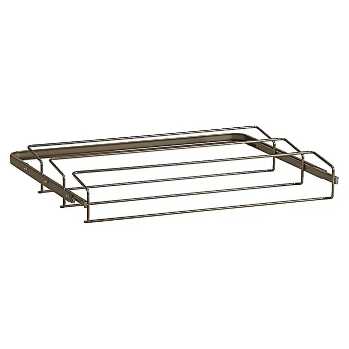 Elfa Classic by Elfa Schuhauszug - L x B x H: 40 x 60 x 9,6 cm, Graphite, Passend für: Regalsystem Classic by Elfa - Draufsicht auf einen ausziehbaren Küchenschrank-Organizer, ideal zum Verstauen von Töpfen und Pfannen.