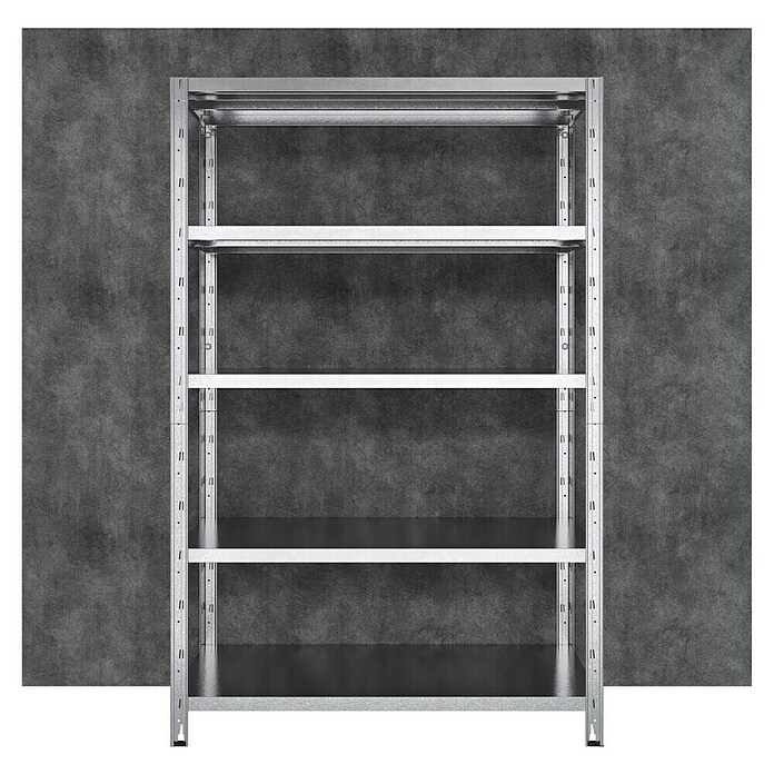 Regalux Regal za velike obremenitve  (V x Š x G: 188 x 120 x 50 cm, Nosilnost na polico: 200 kg, Število polic: 5 kos, Priklop) | 1230 - Metallregale | AAFA - Regale | AAF - Regalsysteme | AA - Eisenwaren | A - Eisenwaren | BAUHAUS
