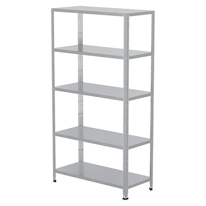 Regalux Metallregal (45 x 100 x 188 cm, Traglast: 65 kg/Boden, Silber)