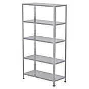 Regalux Metallregal (45 x 100 x 188 cm, Traglast: 65 kg/Boden, Silber)