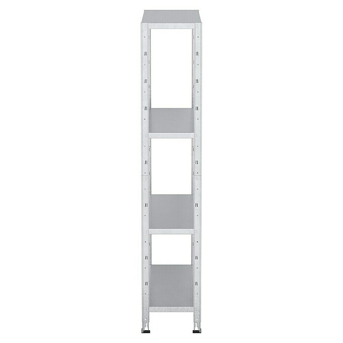 Regalux Metallregal (30 x 84 x 160 cm, Traglast: 40 kg/Boden, Silber)
