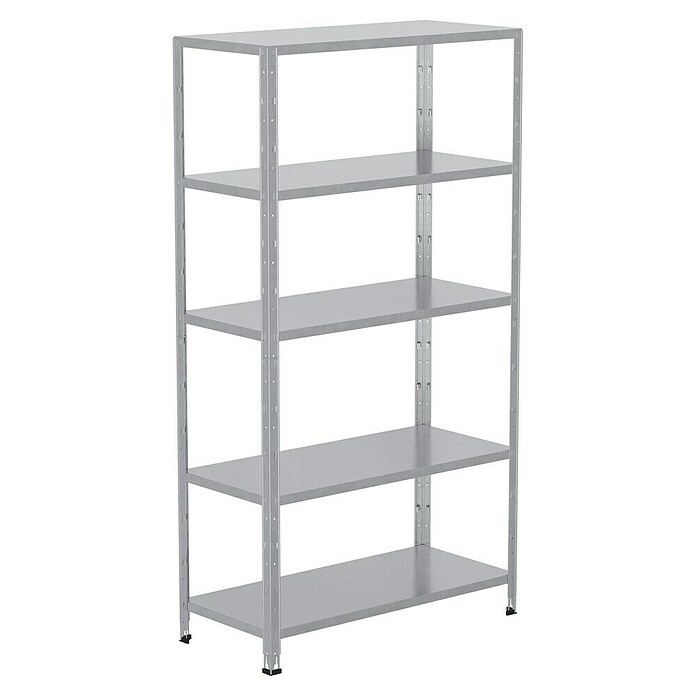 Regalux Metallregal (45 x 100 x 188 cm, Traglast: 65 kg/Boden, Silber)