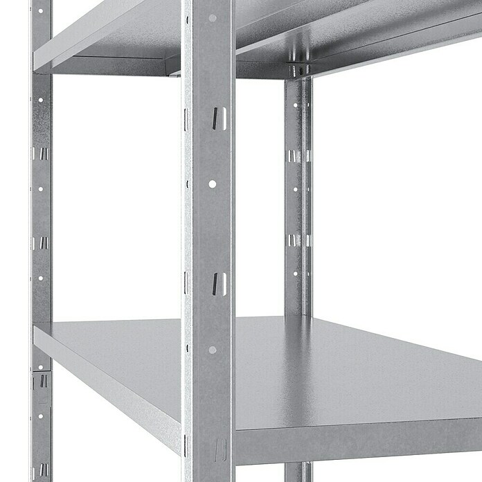Regalux Metallregal (45 x 100 x 188 cm, Traglast: 65 kg/Boden, Silber)